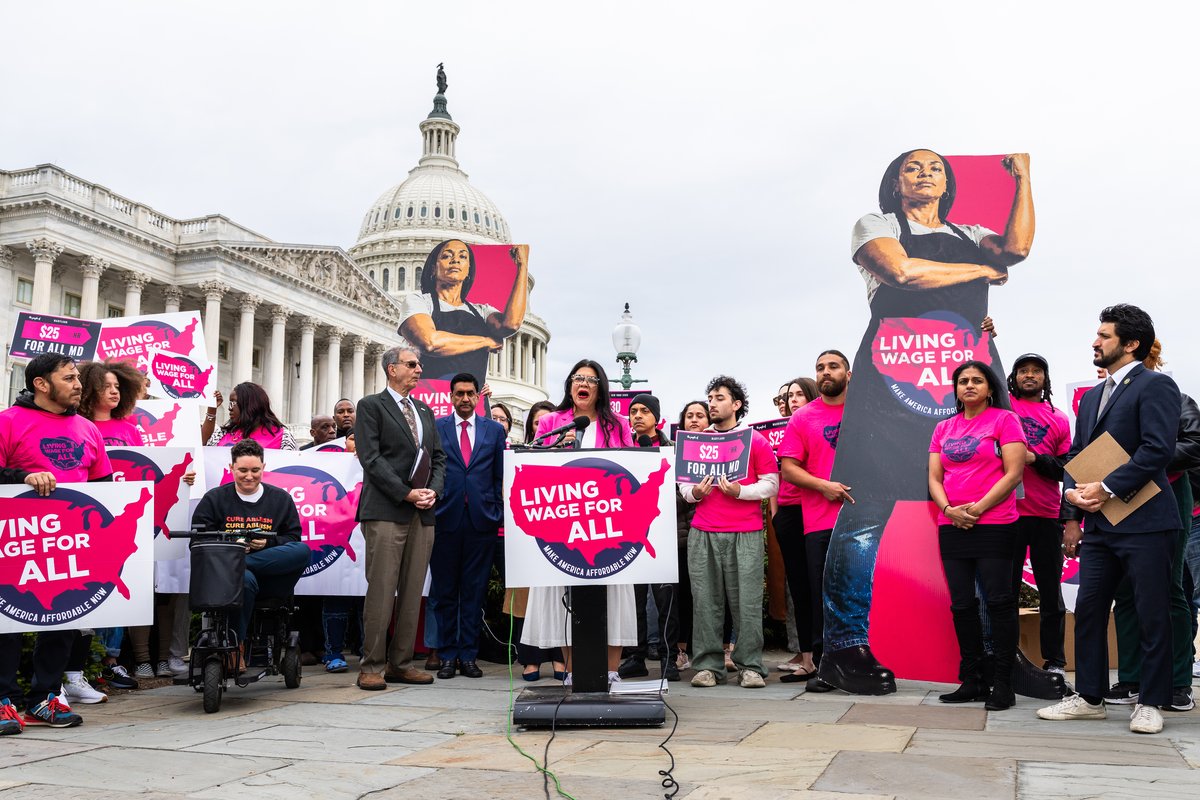 Rep. Rashida Tlaib (MI-12) speaking at the federal Living Wage For All Act introduction